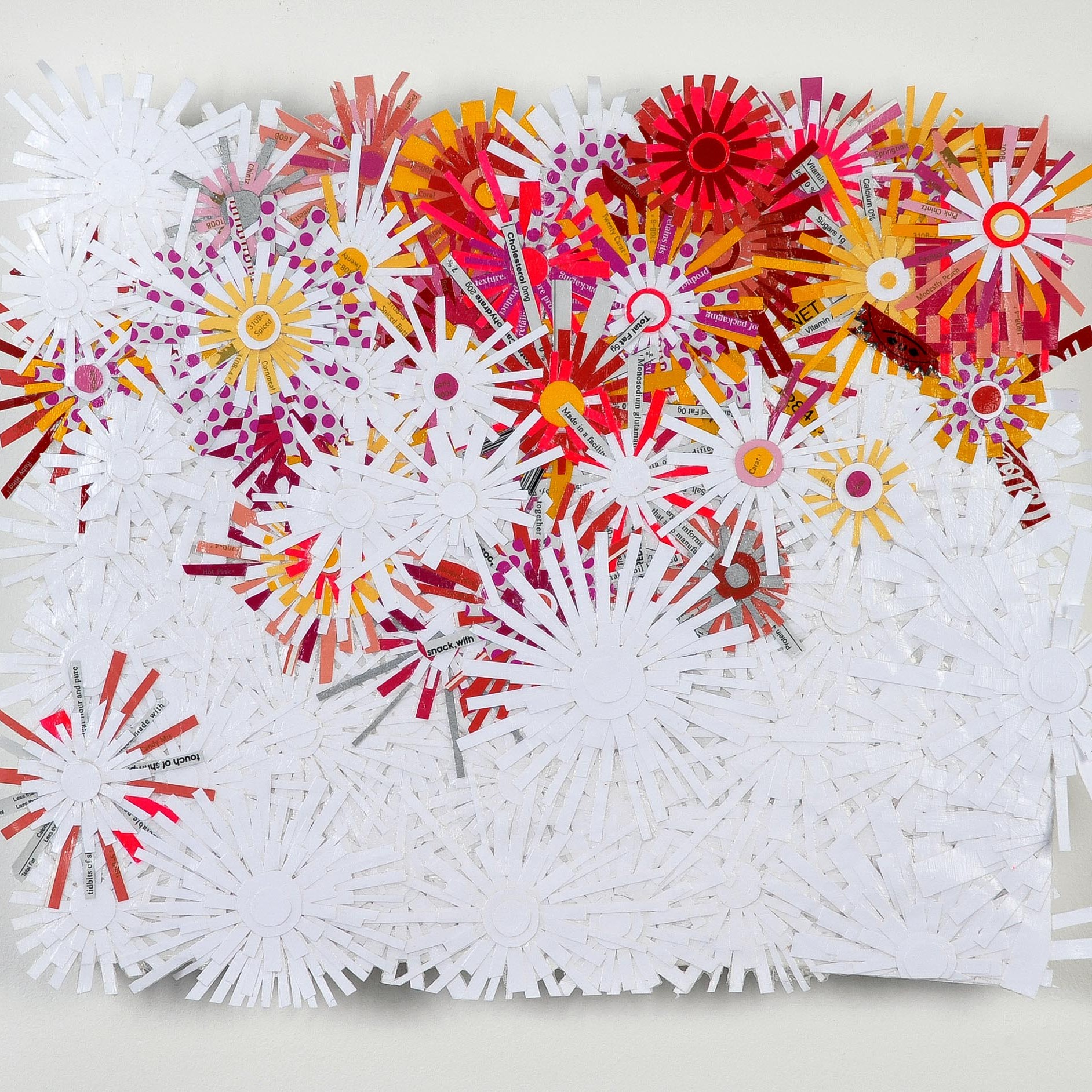 Fluourescences - 2009 | Found paper, plastic, and acrylic on wood | 14 x 17 in | Private Collection, Washington, D.C.